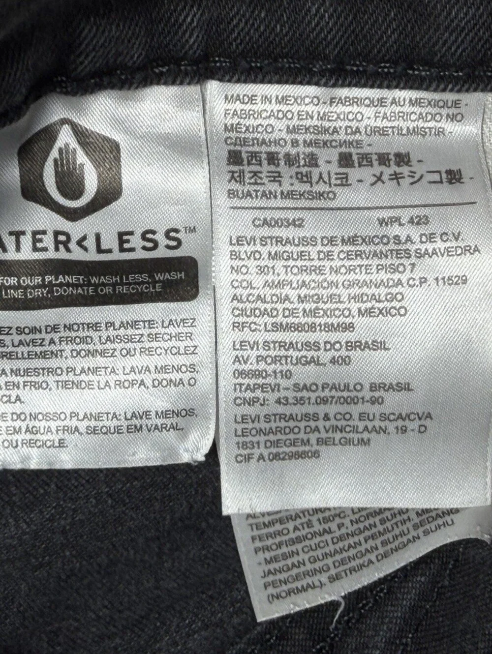 Levis 511 Slim Fit Jeans Mens 29x30 Black Stretch Denim WaterLess Pants